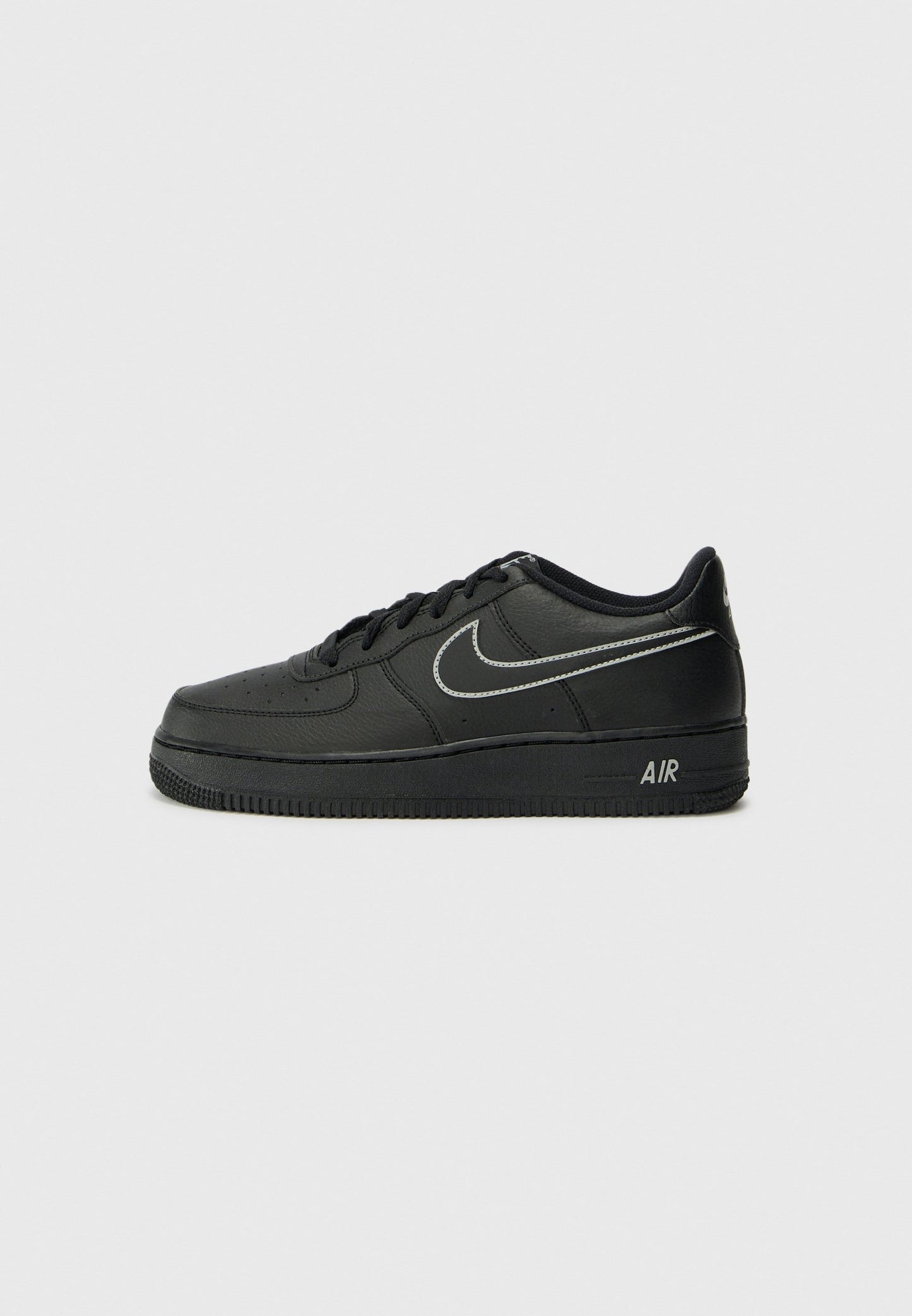 Nike Air Force 1 Unisex Youth Trainers, Black/Light Grey, Classic Style