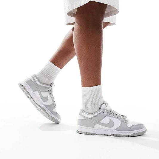Nike Dunk Low Retro Unisex White & Grey Sneakers: Iconic Style, Cushioned Comfort