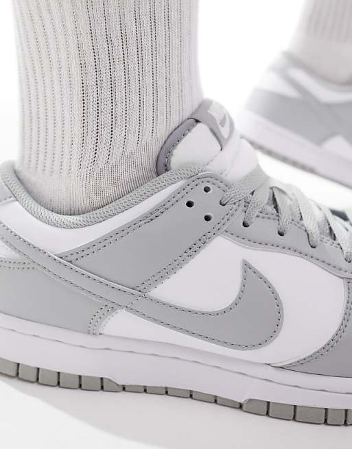 Nike Dunk Low Retro Unisex White & Grey Sneakers: Iconic Style, Cushioned Comfort