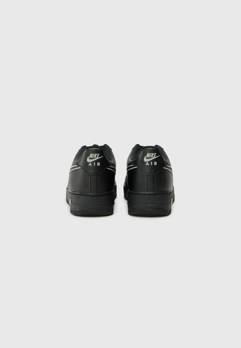 Nike Air Force 1 Unisex Youth Trainers, Black/Light Grey, Classic Style